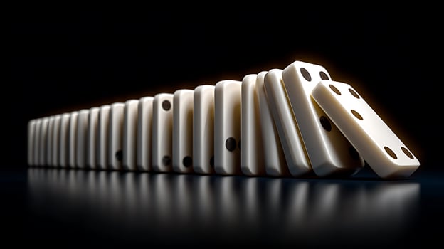Dominoes on a black background photo
