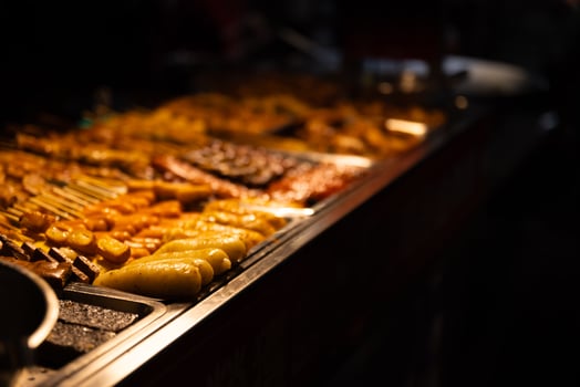 Grilled pork at Ningxia night market in Taipei photo
