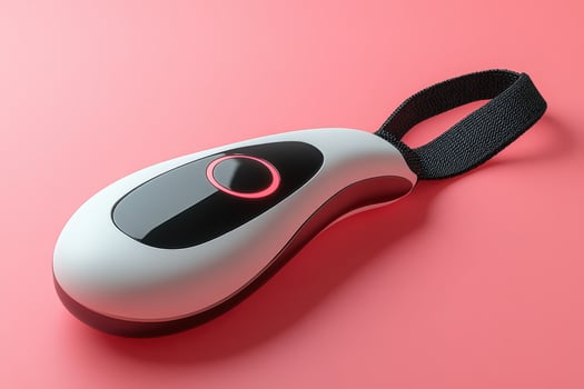 A remote control with a red button on it photo