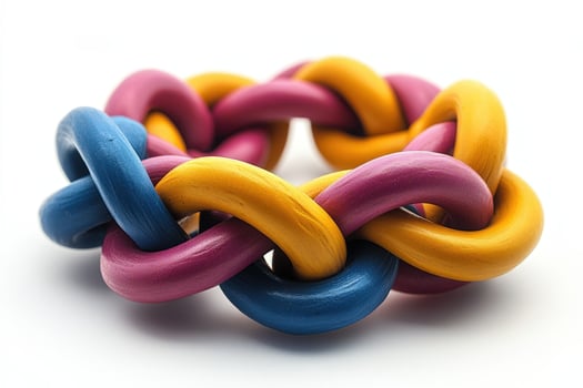 A colorful bracelet made of wood and plastic photo