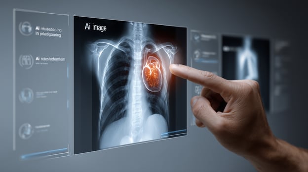 Exploring AI technology in medical imaging with interactive heart visualization photo