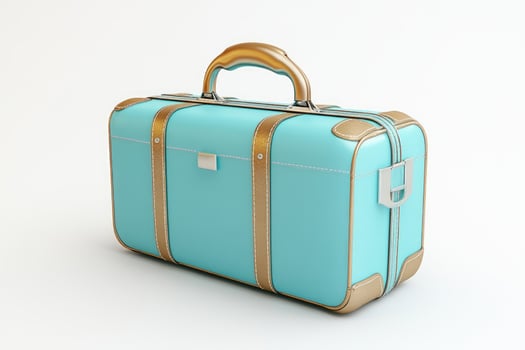 Stylish vintage suitcase with gold accents, evoking a sense of wanderlust and travel photo