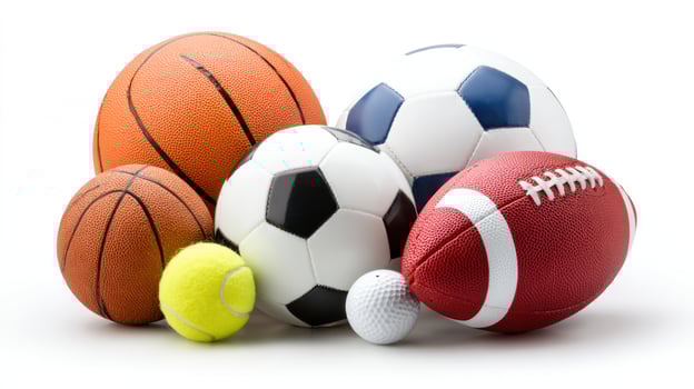 Group of various sports balls photo