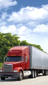 A large red truck photo