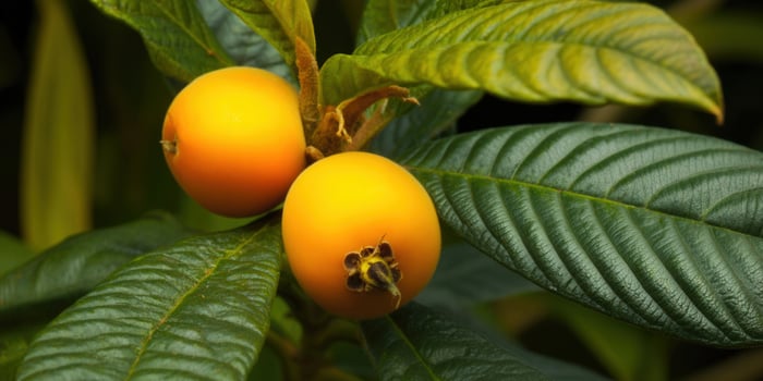 Vibrant close-up of loquat fruits, showcasing the beauty of nature and delicious produce. photo
