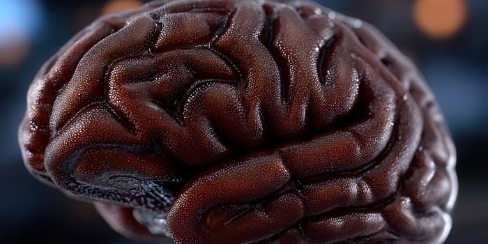 Detailed artistic rendering of a human brain, perfect for medical or scientific concepts. photo