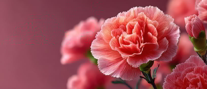 Pink carnation on soft background photo