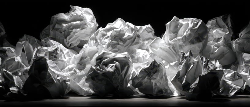 Crumpled paper forms artistic textures photo