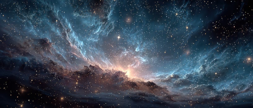 Vibrant cosmic clouds illuminate the night sky photo
