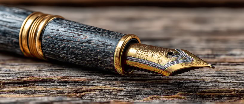 Pen on rustic wood photo