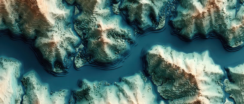 Complex river landscape patterns photo