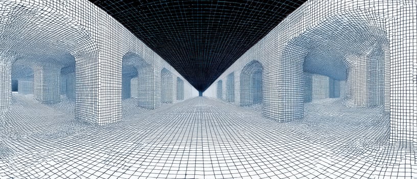 Twilight grid with arches photo