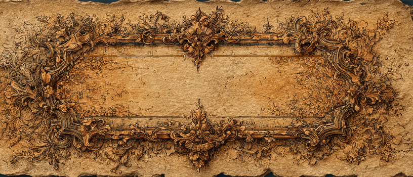 Ornate vintage scroll with intricate designs photo