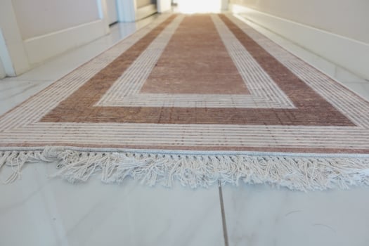 Elegant hallway rug enhances modern interior design photo