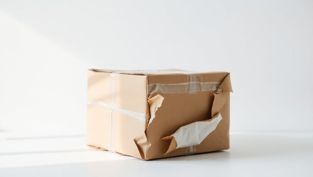 Worn Out Packaging Reflecting Poor Handling Standards photo