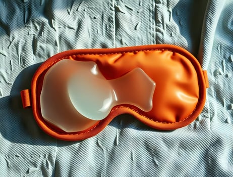 Orange Sleep Mask with Gel Cooling Pad Relaxation and Comfort Product Photography photo