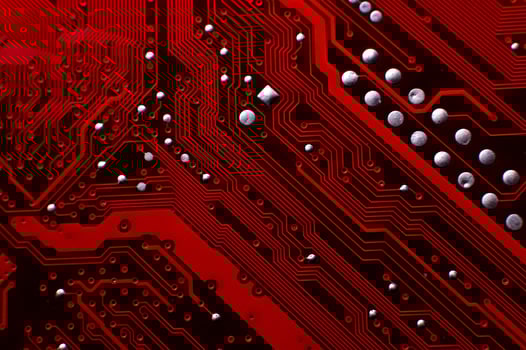 Abstract computer technology red background banner futuristic business data technology modern concept board shape lines structure connection photo