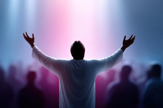 Jesus appearing to his disciples in a vibrant space filled with joy and emotions photo