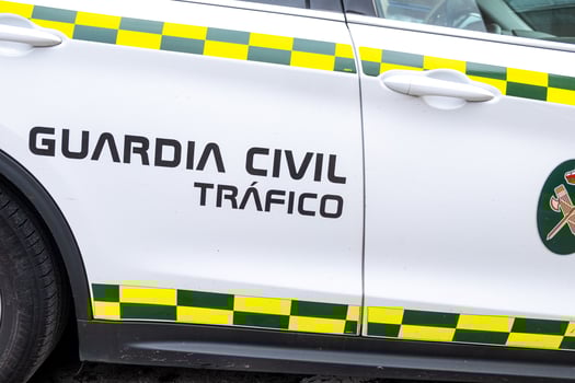 door of a car of the guardia civil de trafico, spanish traffic police, law enforcement photo