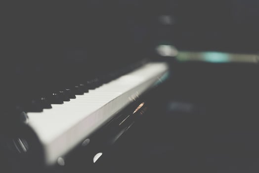 A close up of a piano keyboard photo