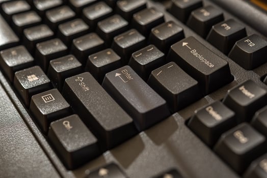 A close up of a black computer keyboard photo