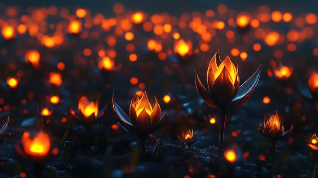 Night glowing flowers photo