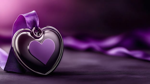 Purple heart shaped pendant symbolizing love and affection photo