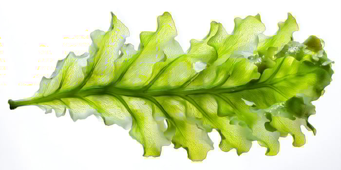 abstract botanical pattern of algae leaf in macro detail, photo