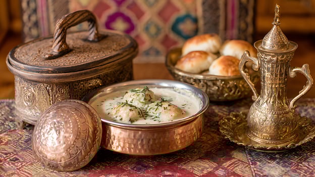 A Rich Taste of Middle Eastern Flavors with Appetizers and Drinks. photo