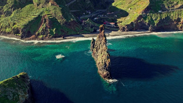 Aerial view of the island of so jorge, portugal photo
