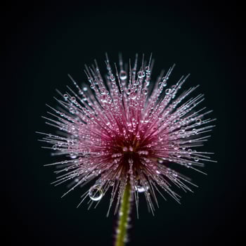 Desert Jewel Macro of Water Droplets on Plant with Bokeh Background in 8k. photo