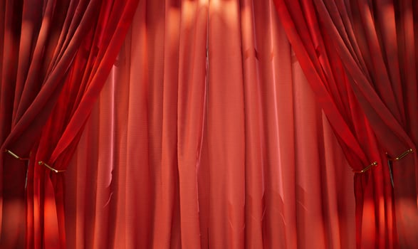 red curtains background, concept of exclusivity photo