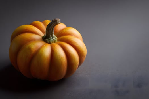 Orange pumpkin on dark background photo