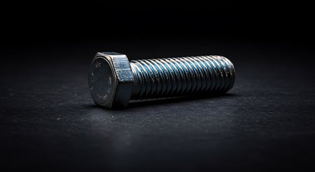 A screw on a black surface photo