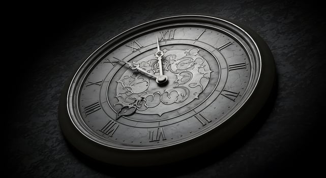 A clock with roman numerals on the face photo