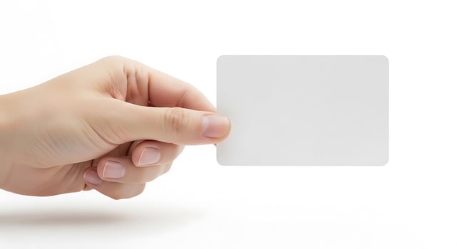 Blank Card in Hand Display photo
