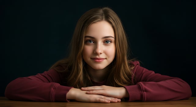 Portrait of a beautiful young girl photo