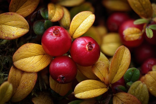 A close up of some red berries on a plant photo
