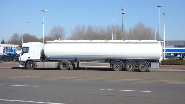 A white tanker truck photo