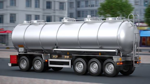 A large tanker truck on the street photo