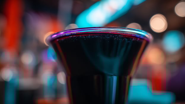 Glowing Drink Bubbles Against a Vibrant Neon Background. photo