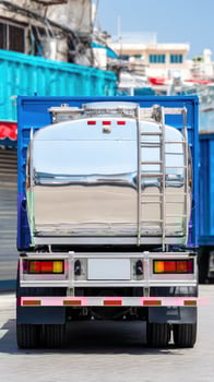 A large truck with a large tank on the back photo