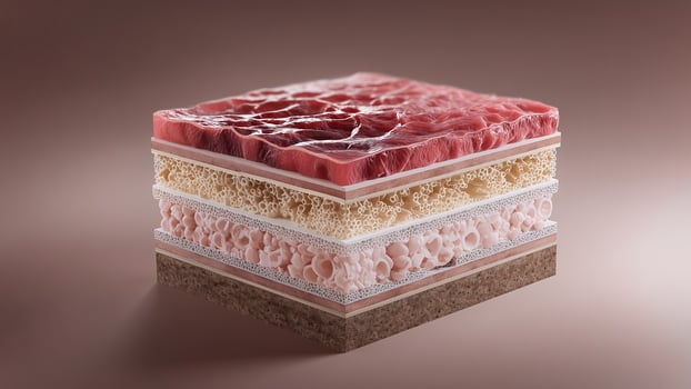 This Layers of advanced biocement materials showcase potential for eco-friendly building techniques. photo