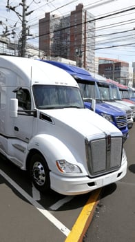 White truck with black stripes photo