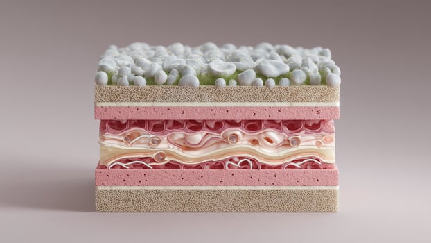 This Biocement layers show growth patterns and potential for eco-friendly building. photo