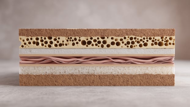 This Biocement bricks use layered materials, highlighting eco-friendly building potential. photo