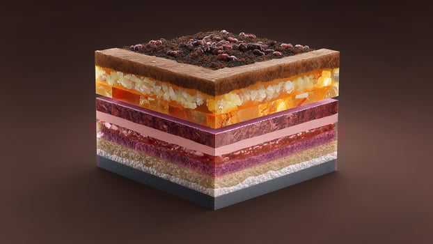 This Layers of biocement bricks are being constructed, featuring a variety of eco-friendly materials. photo
