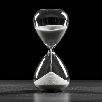 Hourglass Sands of Time Graceful Flow, High Detail, and Timeless Symbolism. photo