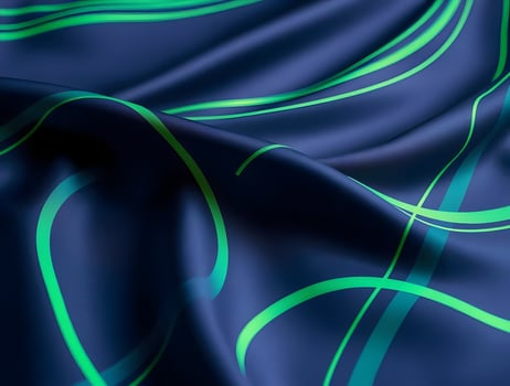 Abstract Draped Fabric with Teal and Green Lines Elegant Background Texture photo
