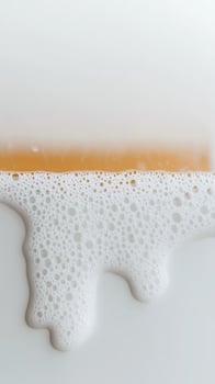 Vibrant Golden Soap Bar with Pristine White Lather on a Clean Surface, Capturing the Essence of Freshness and Daily Hygiene Routines photo